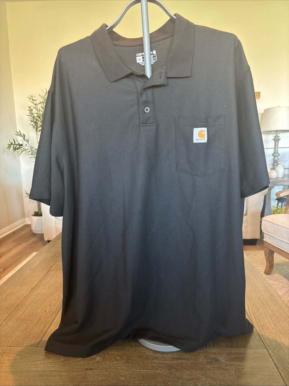 Carhartt Loose Fit Midweight Short Sleeve Pocket Polo Shirt Black 2XL